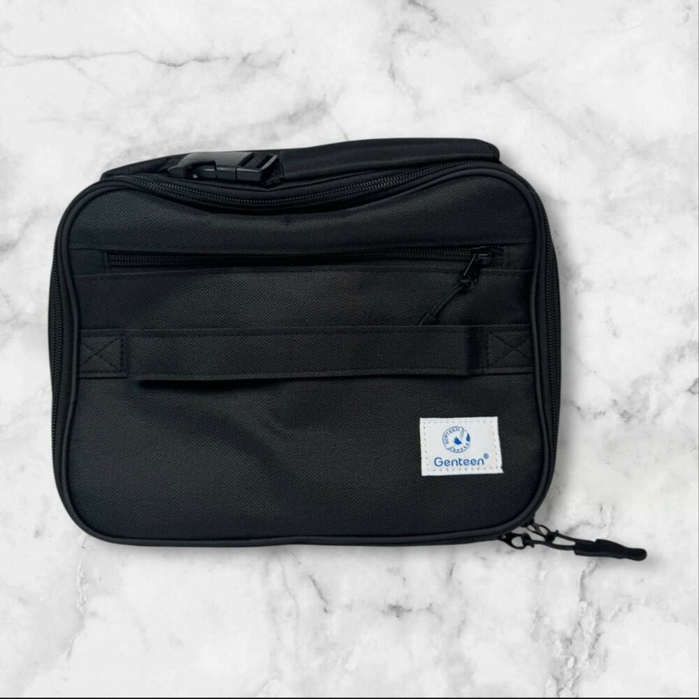 Genteen Black Insulated Lunch‎ Bag | Double Zipper | New